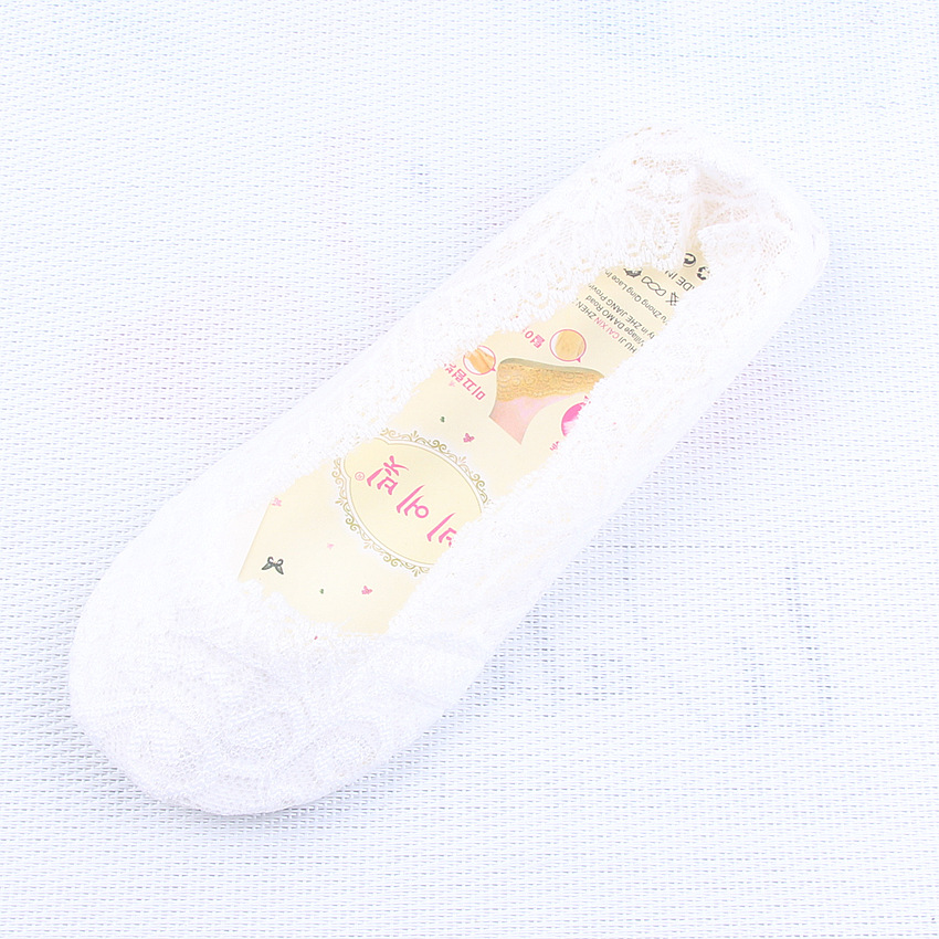 Female Boat Socks Shallow Mouth Spring And Summer Lace Low To Help Silicone Non-slip Socks Cotton Socks Invisible 